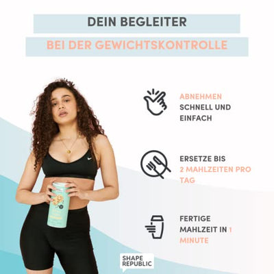 Shape Republic Slim Shake Strawberry & White Chocolate (420g) | Gewichtsmanagement Shake für Frauen | proteinreicher Diät Shake zum Abnehmen | vollwertiger Mahlzeitenersatz mit 23 Vitaminen