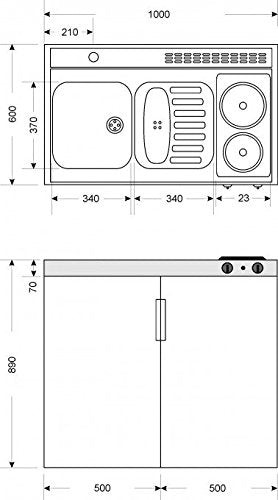 Stengel 2000650 Miniküche Kitchenline MKC 100 Ceran rechts