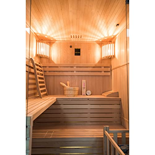 France Sauna - SN-SENSE-4PK – traditionelle Sauna Sense – Dampftechnologie – 100% kanadisches Fichtenholz – Sicherheitsglas – 4-Sitzer komplett