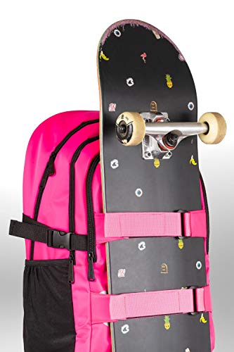 Schulrucksack Set Mädchen 3 Teilig, Schultasche ab 3. Klasse, Grundschule Ranzen mit Brustgurt, Ergonomischer Schulranzen (Skate Pink)