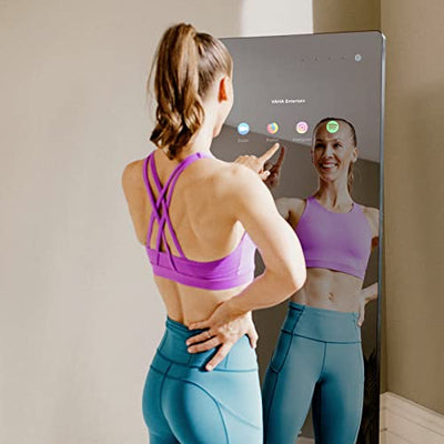 VAHA S Fitness-Spiegel – Smarter Trainings-Spiegel für virtuelle, personalisierte Work-Outs von zu Hause, 150 x 50 x 4,2 cm, 27 kg