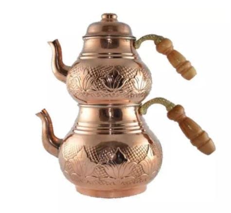 Teekanne Teekannen Teekanne Kupfer Handgemachte Tee Set Traditionelle türkische chinesische japanische Tee Kaffee Kessel Kessel Weihnachtsgeschenk Teapot (Color : Copper tea pot)