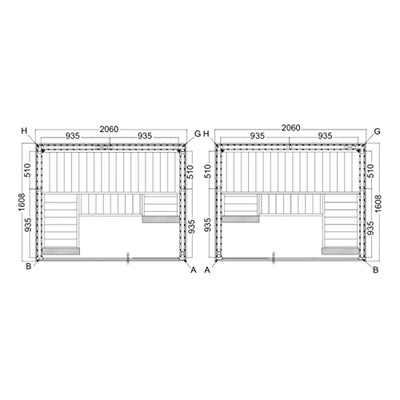 Harvia Variant View Medium Sauna Saunakabine aus Fichte ca. 206 x 160 x 201 cm