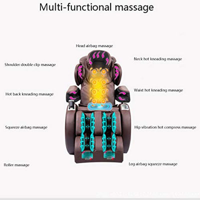 MD-6 Massagesessel, Ganzkörper-Relaxsessel, Massagestuhl Wärmesessel Multifunktions-Ganzkörper-Relaxsessel Rückenmassagegerät Kneten,Reduzieren Sie die von Körperschmerzen