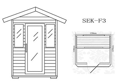 Trade-Line-Partner Infrarotkabine/Wärmekabine/Sauna - ECK ! 3 Personen Außenbereich Outdoor