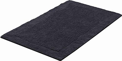 Grund organisch & beidseitig verwendbar Badteppich 100% Bio-Baumwolle, ultra soft, ÖKO-TEX-zertifiziert, 5 Jahre Garantie, LUXOR, Badematte 70x120 cm, anthrazit