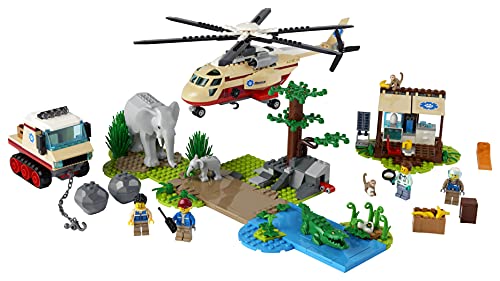 LEGO 60302 City Wildlife Tierrettungseinsatz Tierarzt Spielzeug für Jungen und Mädchen ab 6 Jahren mit Hubschrauber