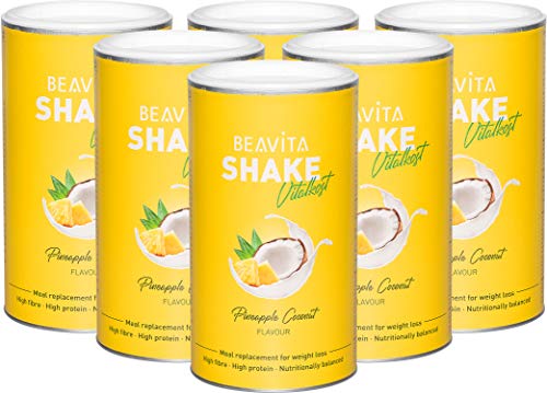 BEAVITA Vitalkost Diät-Shake Kokos-Ananas (6x572g) - Diät Shakes zum Abnehmen* - vitamin- und nährstoffreicher Mahlzeitersatz mit Eiweiss Protein Pulver - Protein Shake zum Abnehmen