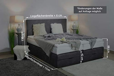 PAARA Boxspringbett mit Bettkasten Kopfverstellung Antirutsch-Matten Taschenfederkern Matratze Kaltschaum Topper Komplettset - Jedes Bett EIN Unikat - Made in Germany (180 x 200 cm)