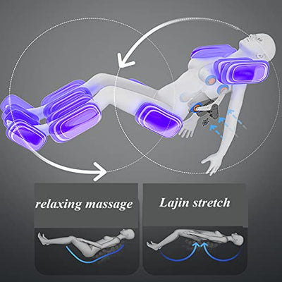 ZHANGTAOLF Ganzkörpermassagestuhl, 4D Doppel -SL -Orbit -Massagestuhl Liege, Smart Acupoint Scanning, thailändische Stretch, Schwerelosigkeit, Rollen und Taillenerwärmung