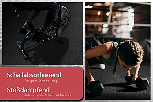 Fitgenics Bodenschutz Matten 20er Set Puzzlematten Schutzmatten Fitness Matte Trainingsmatten wasserdichte Anti-rutsch Bodenauflagen Gymnastikmatten Unterlegmatten für Pool Fitnessgeräte (Schwarz)