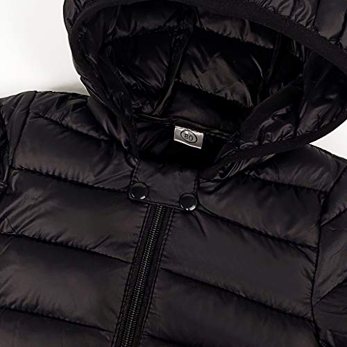 Baby Jacke Winter Mantel Kapuzenjacke Ultraleicht Mäntel mit Kapuze Schwarz 2-3 Jahre