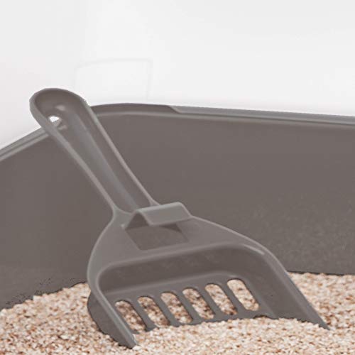 Iris 106300 Ohyama, Katzenklo / Katzentoilette mit hohem Randkeine Verbreitung von Streu, abnehmbarer hoher Rand, Eingangshöhe: 15 cm, Schaufel inkl.für Katze - Cat Litter Box CLH-12, Taupe