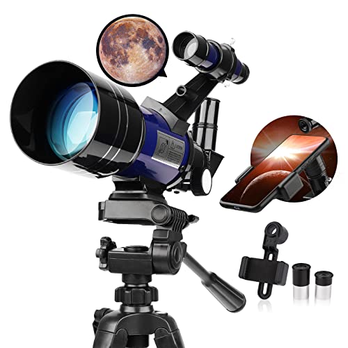 150x Teleskop Astronomie 70mm Fernrohr Teleskop für Kinder Einsteiger Amateur,Astronomen mit Aluminium Stativ Smartphone Adapter