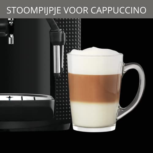 Krups EA8150 Kaffeevollautomat Essential Espresso | 1450 Watt | 1,7 Liter Wassertank | 15 bar | LCD-Display | 3 Temperaturstufen + 3 Mahlgrade | Schwarz