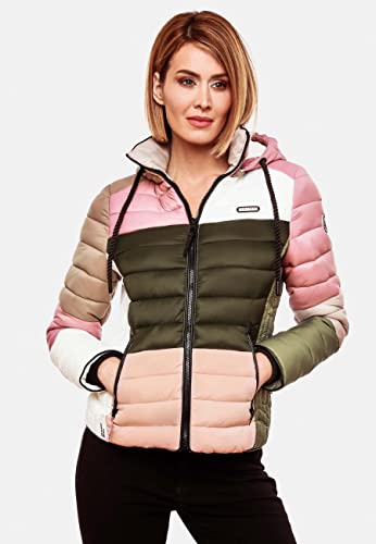 Navahoo Damen Übergangs-Jacke leichte Colorblocking Steppjacke Lulana Multikulti Multicolor Naturals Gr. S