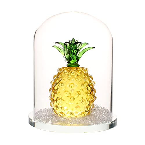 NOETS Kristallprisma Ananas in Kuppel Segen Figur Briefbeschwerer Träume Handwerk Ornament Souvenir Weihnachtsgeschenk Schreibtisch Büro Dekor Kristall Ornament (Farbe: goldene Ananas)