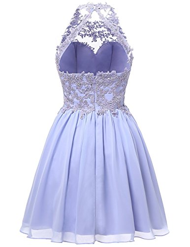 Dresses Onlie® Frauen Kurzes Kleid Chiffon Spitze Neckholder Ballkleid Heimkehr Kleider Prom Kleid Partykleid Abendkleid