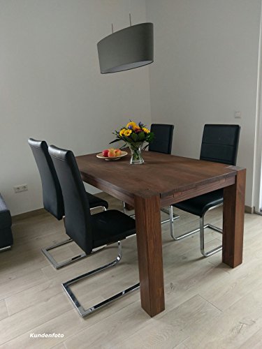 Esstisch 160x90cm Rio Bonito Farbton Cognac braun Pinie Massivholz, geölt und gewachst, Tisch, Optional: passende Bänke 140x38cm oder 160x38cm und 2er- Set Ansteckplatten 50x90cm