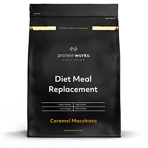 Diet Meal Replacement | Mahlzeitersatz Shake | Nährstoffreich | Vitamine & Mineralstoffe | THE PROTEIN WORKS | Karamell Macchiato | 500g