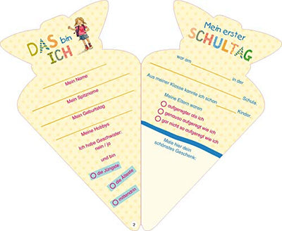 Ich bin jetzt ein Schulkind (für Mädchen). Eintragen, Rätseln, Stickern in Schultüten-Form: Eintragbuch für Kinder ab 6 Jahren. Perfektes Geschenk zu Einschulung|Schulstart