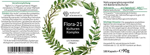 Kulturen Komplex - 21 Bakterienstämme + Bio Inulin - 180 magensaftresistente Kapseln (DRcaps®) - Laborgeprüft, hochdosiert und vegan