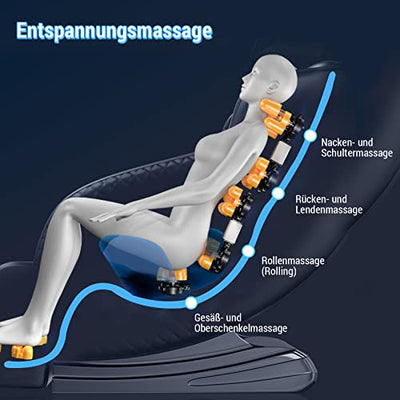 AJDOLL Ganzkörper Zero Gravity Massagesessel mit Fußmassage,Wärmefunktion,Zero-Gravity Massagestuhl,Massagerolle Shiatsu Massagesitz Relaxsessel für Zuhause/Büro