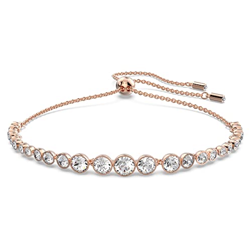 Swarovski Emily bracelet, White, Rose-gold tone plated