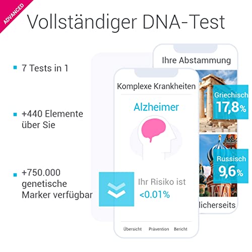 tellmeGen Advanced Family-DNA-Test | (Gesundheit + persönliche Eigenschaften + Wellness + Abstammung) | Was die DNA über Sie aussagt…