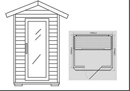 XXL Luxus LED Infrarotsauna 120x120x210 cm Infrarotkabine Wärmekabine Sauna Outdoor 3 Personen Ozon Modell 2022