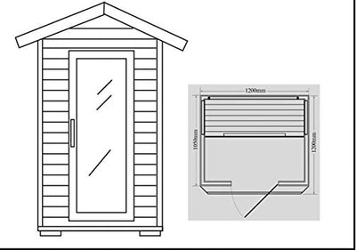 XXL Luxus LED Infrarotsauna 120x120x210 cm Infrarotkabine Wärmekabine Sauna Outdoor 3 Personen Ozon Modell 2022