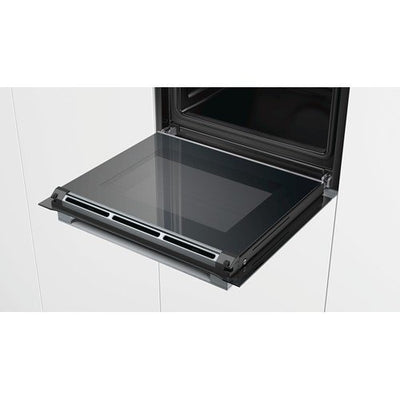 Bosch HBG632TS1 Serie 8 Einbau-Backofen, 60 x 60 cm, Made in Germany, 4D Heißluft Backen auf 4 Ebenen, TFT-Touchdisplay, Schnellaufheizung, SoftClose, SoftOpen, Kindersicherung