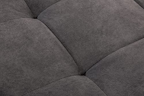 riess-ambiente.de Moderne Ecksofa Kent 220cm grau Samt Sofa Federkern inkl. Hocker und Kissen Wohnlandschaft Couch Eckcouch