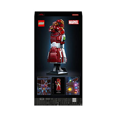 LEGO 76223 Marvel Iron Mans Nano Handschuh, Baubares Iron Man-Modell mit Infinity-Steinen, Filmset „Avengers: Endgame“, Sammlerstück für Erwachsene