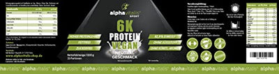 PROTEINPULVER Neutral VEGAN - 6K Protein 1 Kg - 82,9% Eiweiß-Shake ohne Süßstoff - zuckerfrei / fettfrei / laktosefrei - natürlich auch zum Kochen und Backen - 1000g Pulver mit Natural Flavor