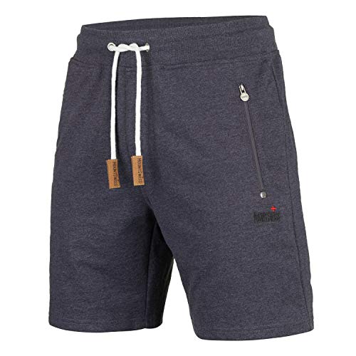 Mount Swiss Kurze Freizeithose Herren Liam I Kurze Sweatpants Herren mit Taschen - 2 Seiten- und 1 Gesäßtasche je mit Reißverschluß I Sport Shorts Herren in klassischen Farben Dunkelblau, S