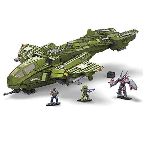 MEGA Construx GNB28 - Halo Infinite UNSC Pelican-Flugschiff, mit 2024 Bausteinen, Spielzeug ab 10 Jahren