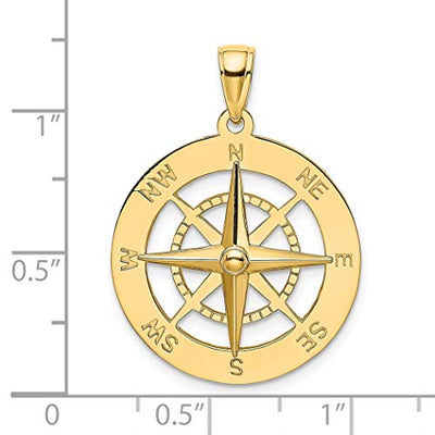 Damen-Halskette mit Anhänger, 14 Karat Gold, nautischer Kompass, Schmuck, Geschenke, Metall