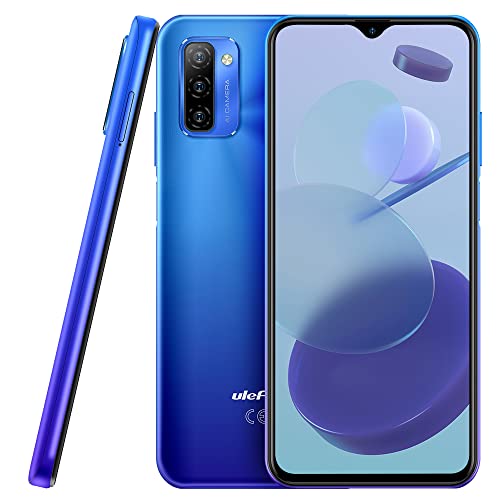 Ulefone Note 12P Smartphone ohne Vertrag, 7700mAh Massiver Akku DUAL-SIM-4G Handy, 6,82'' HD+, 4GB + 64GB, 3-Karten Slot Design, Android 11, 13MP Triple Kamera, Gesichts Entsperrung GPS Blau