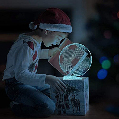 Fußball 3D Nachtlicht, Fußball Spielzeug für Jungen, 3D Illusion Lampe mit 16 Farben Ändern und Fernbedienung, Spaß Herren Gadget Geschenkideen, Geschenk für Kinder Mädchen Jungen