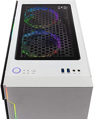 Skytech Gaming Archangel Gaming Computer PC Desktop - Intel Core-i5 10400F 2.9GHz, GTX 1660 Super 6G, 500GB SSD, 16GB DDR4 3200MHz, RGB Lüfter, Windows 10 Home 64-Bit, 802.11AC Wi-Fi, Weiß