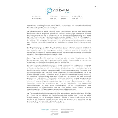 Verisana Hormonprofil PLUS | 6 Sexual- und Stresshormone in einem Hormontest | Umfassende Analyse | Einfach & schnell per Speicheltest