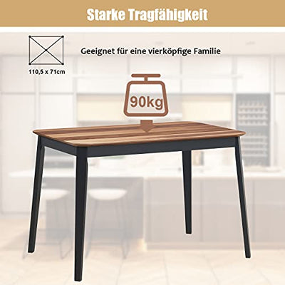 COSTWAY Esstisch Holz 110 x 71 x 75 cm, Esszimmertisch Speisetisch für 4 Personen, Küchentisch für Wohnzimmer Esszimmer Restaurant