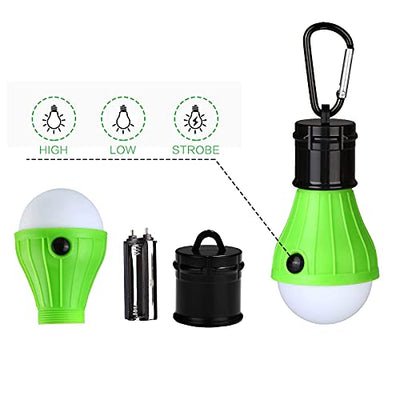 Yizhet Campinglampe, 4xLED Campinglampe LED Camping Laterne Zeltlampe Glühbirne Set, Notlicht mit Karabiner Wasserdicht Tragbare Camping Lantern LED für Camping,Abenteuer,Angeln,Notfall, Stromausfall