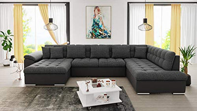 Eckcouch Ecksofa Niko Bis! Design Sofa Couch! mit Schlaffunktion und Bettkasten! U-Sofa Große Farbauswahl! Wohnlandschaft vom Hersteller (Ecksofa Links, Soft 020 + Majorka 03)