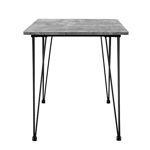 [en.casa] Design Esstisch 'Kiel' in Beton-Optik 120x70cm - Küchentisch Esszimmertisch Tisch mit Hairpin-Legs