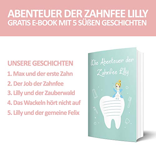 Original Little Moonshine Zahndose Milchzähne inkl. Geschichten der Zahnfee - Zahnbox für Milchzähne aus Holz für Mädchen und Jungen - Milchzahndose Holz - Geschenkideen zu Taufe und Geburtstag