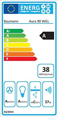 Umluft Deckenhaube 90 x 60 cm Baumann Aura 90 Edelstahl/Deckenlüfter Edelstahl/ebm-Pabst-Motor/Saugstark 940 m³/h und Leise/Abzugshaube/Dunstabzugshaube mit Randabsaugung/Inkl. Fernbedienung