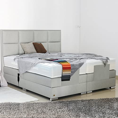 PAARA Boxspringbett Monaco GM | 10.000 Newton Motorleistung | Antirutsch-Matten | Royal-WS® Taschenfederkern Matratze mit GELAX® Topper Kern | Made in Germany (240 x 210 cm)