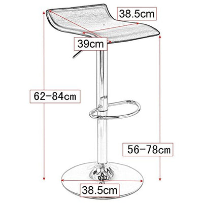 WOLTU BH11ws-1 Design Hocker Barhocker , stufenlose Höhenverstellung , verchromter Stahl , Antirutschgummi , pflegeleichter Kunstleder , gut gepolsterte Sitzfläche , Weiss